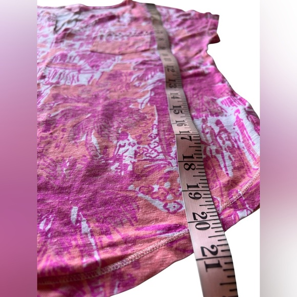 Lilly Pulitzer Duval Top Linen Pink Cheeky Melon Rule Breakers Size XS - Picture 4 of 8